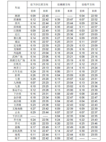 杭州地铁1号线下沙延伸段票价及首末班时间表